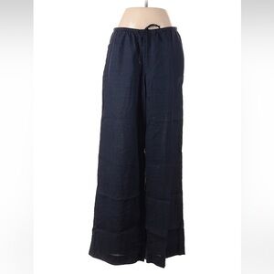 H&M linen Navy Wide-Leg Pants